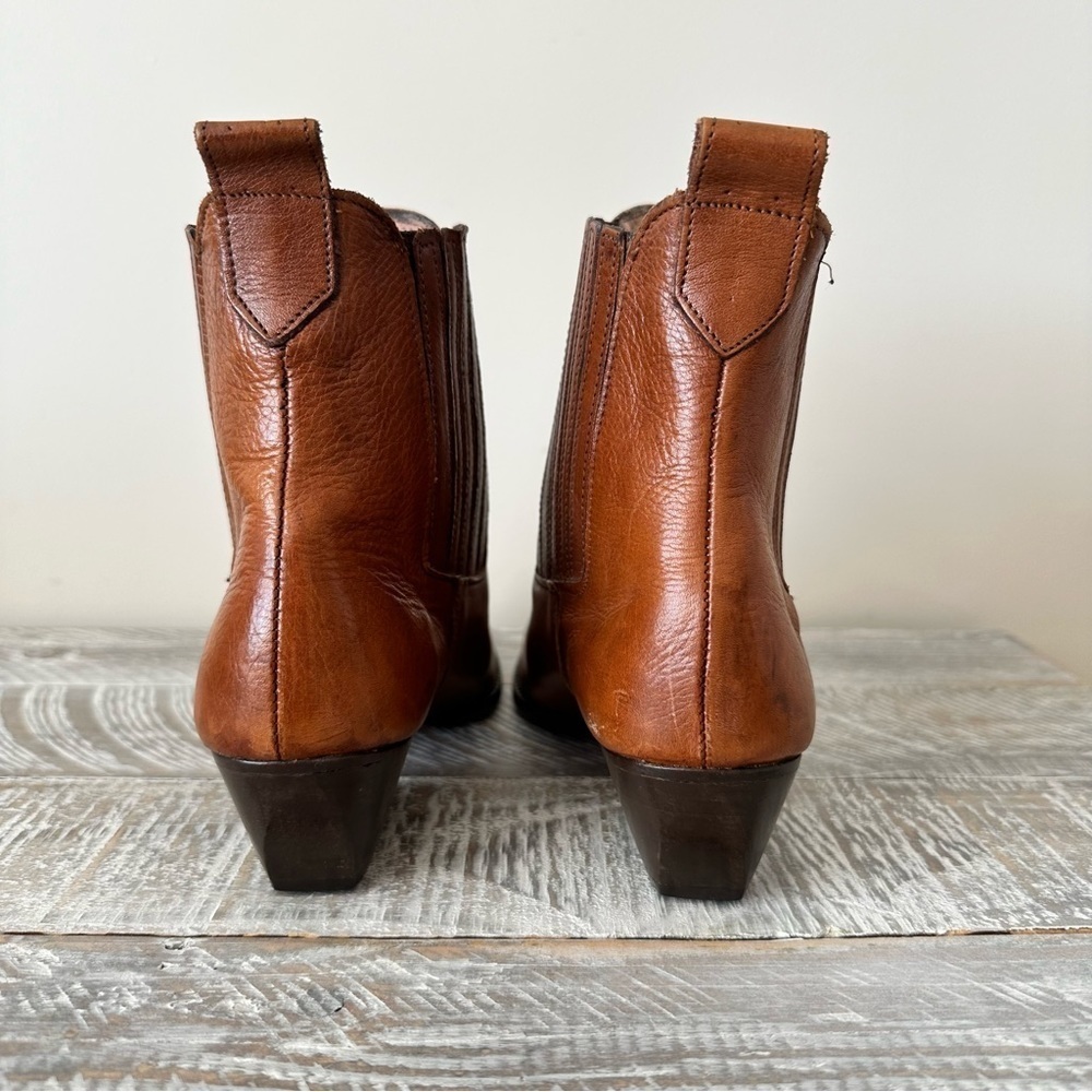 Enrico Mele Italy-Western Leather Pull On Short Boots (Size:36) - Picture 5 of 7